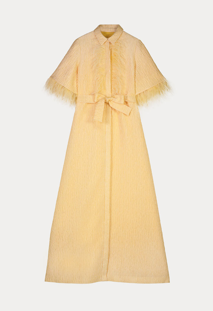 Choice Texture All Over Fringed Dress Yellow