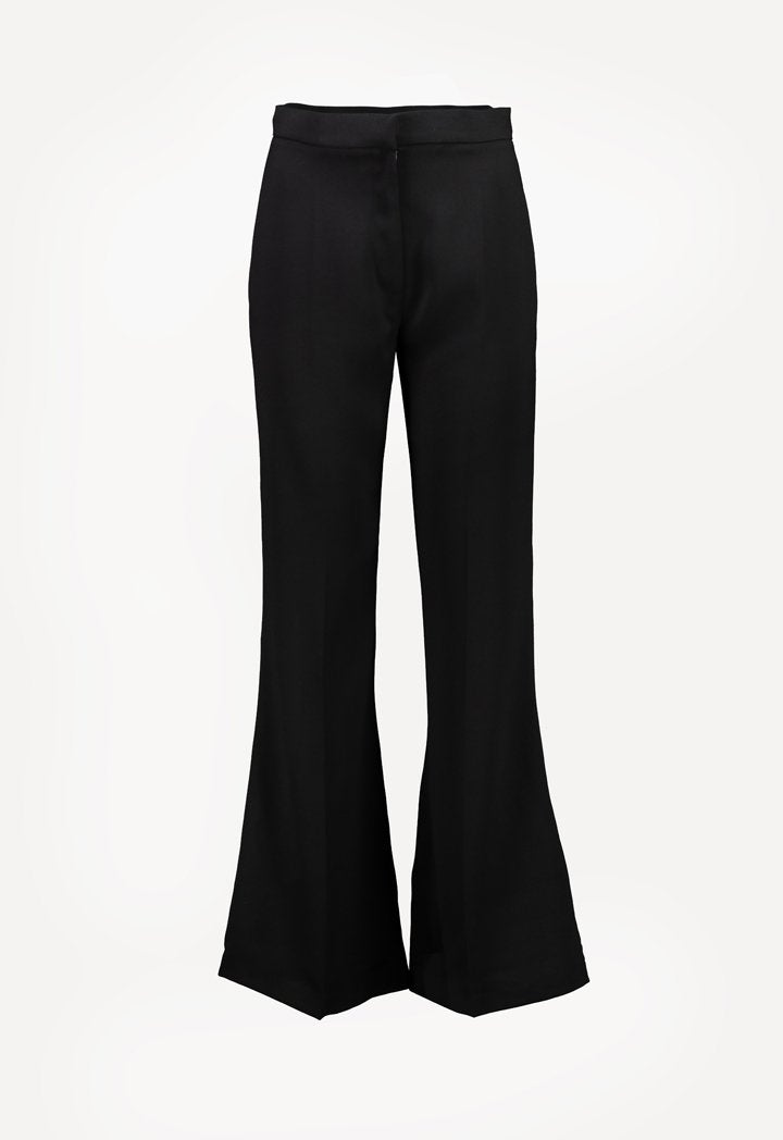 Choice Flare Solid Pants Black - Wardrobe Fashion