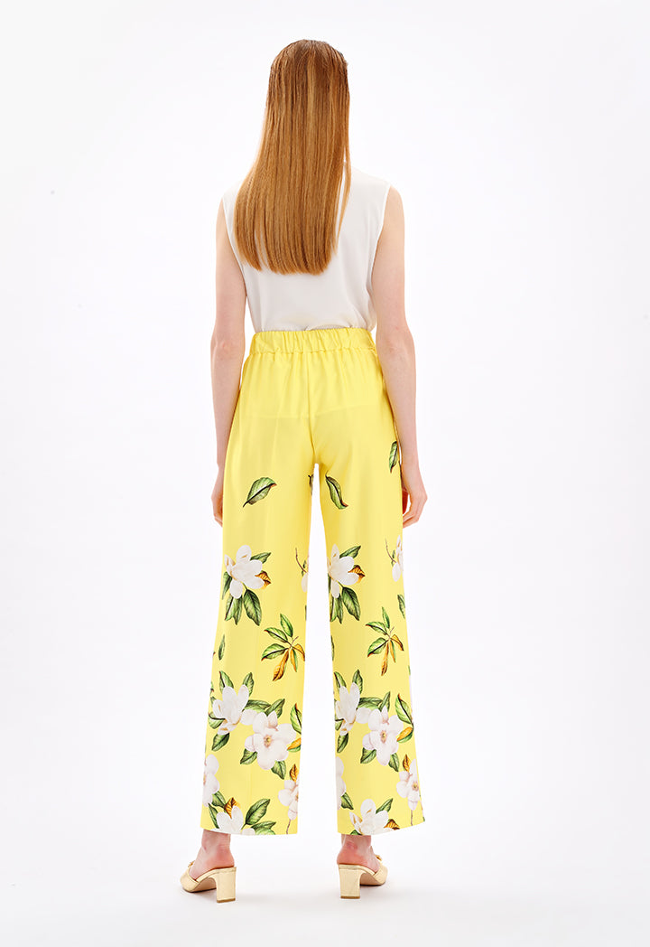 Choice Floral Print Long Pants Yellow Print