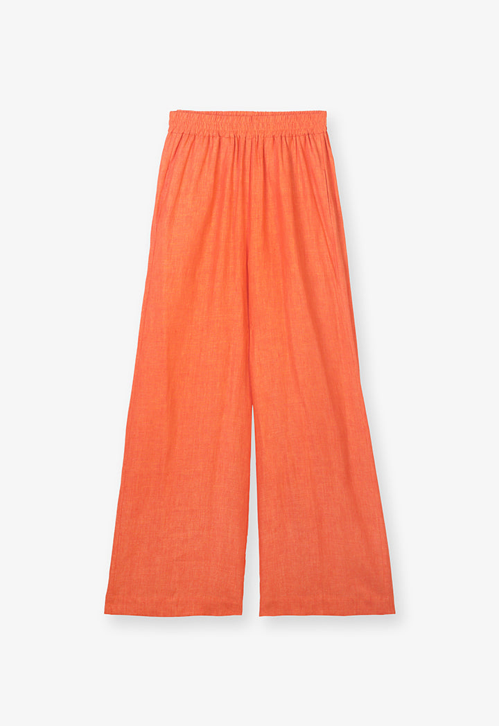 Choice Solid High Waist Trousers Orange