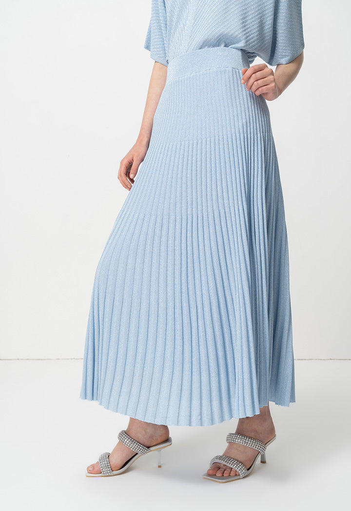 Choice Allover Pleated Skirt Blue