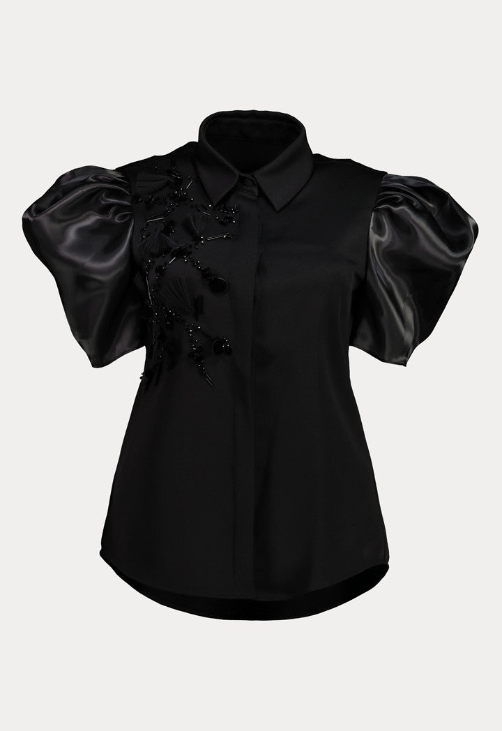 Choice Puff Sleeve Shirt Black