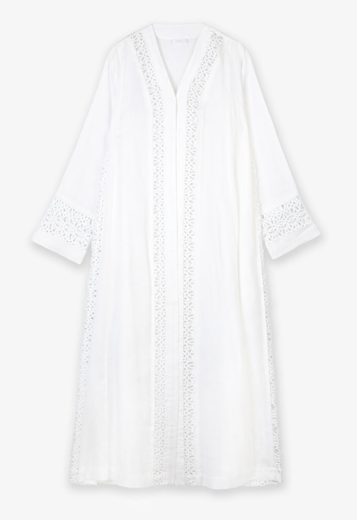 Choice Solid Embroidered Outerwear Offwhite