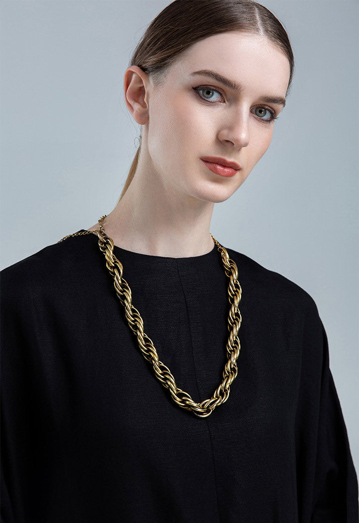 Choice Gold Chunky Twisted Necklace Gold