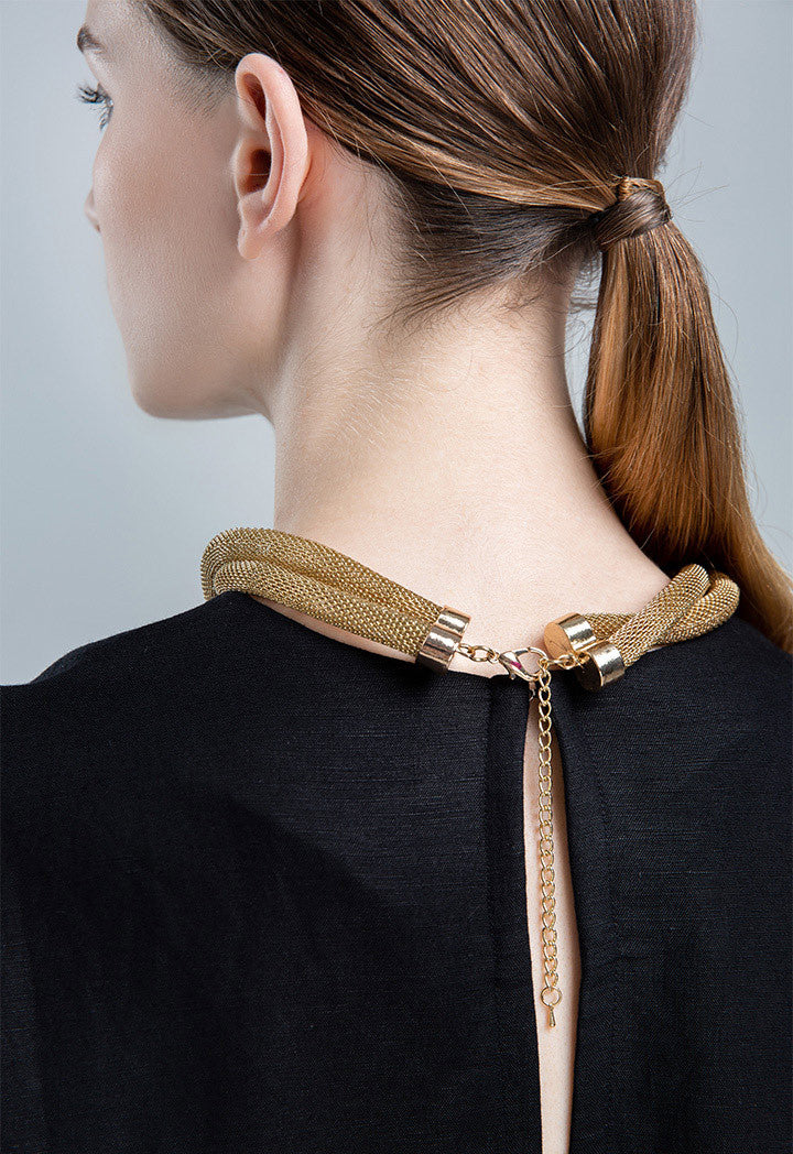 Choice Golden Round Twisted Choker Gold