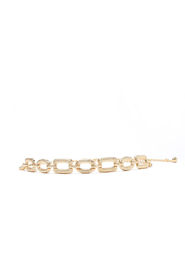 Choice Gold Tone Brass Curb Solid Chain Waist Belt Gold