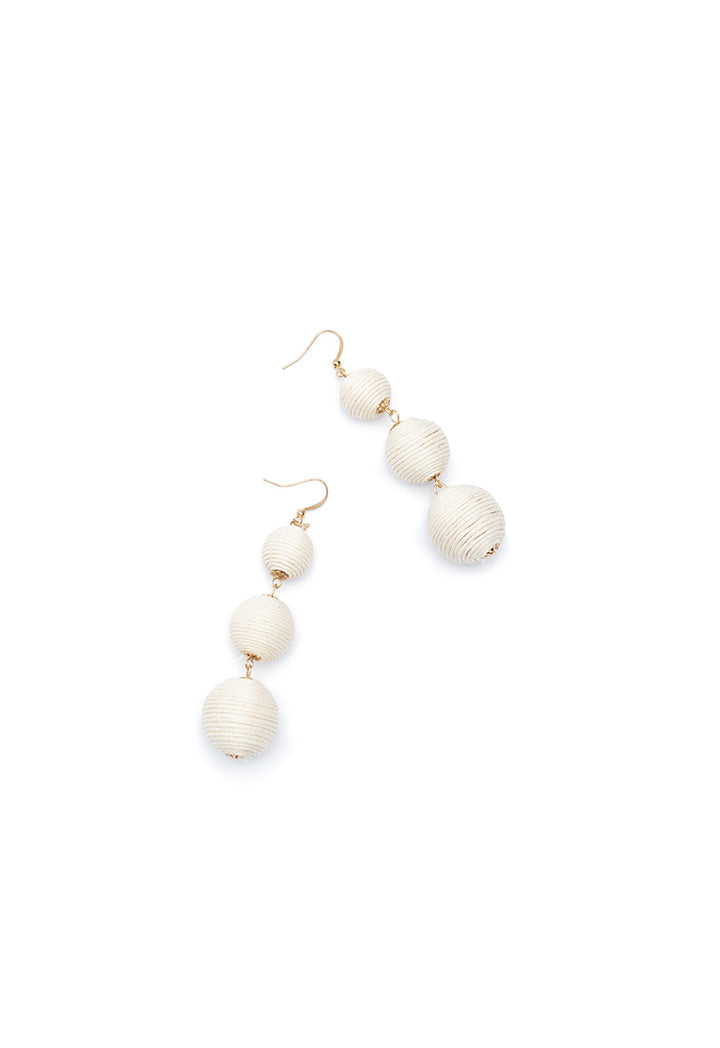 Choice Thread Beads Fashion Drop Earrings White