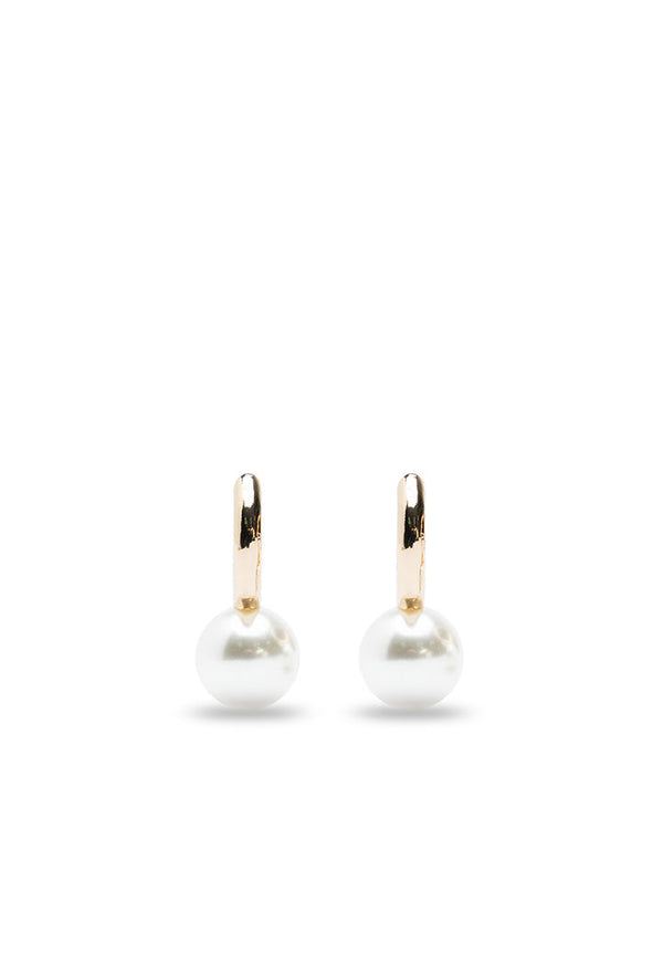 Choice Pearl Hoop Earring White-Gold