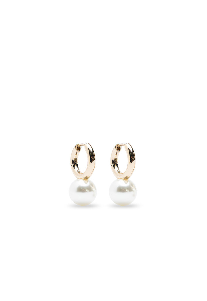 Choice Pearl Hoop Earring White-Gold