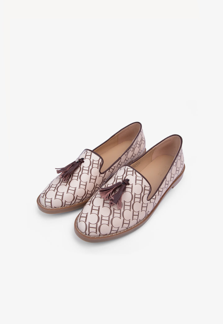 Choice Printed Monogram Tussle Loafers Beige