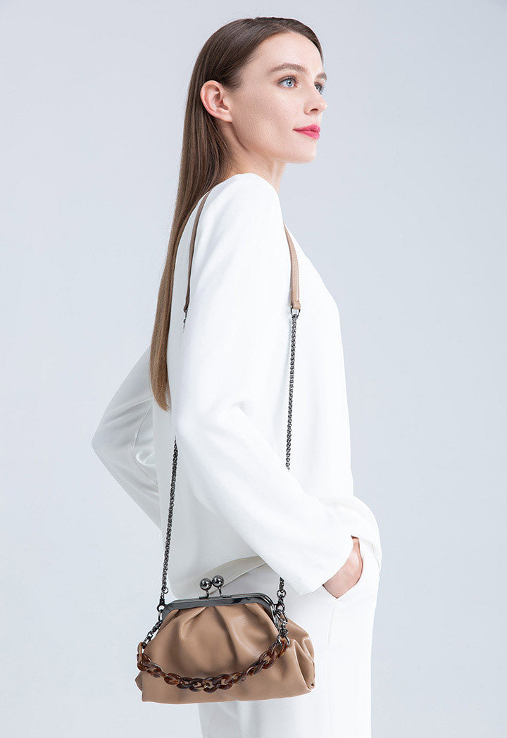 Choice Multi Strap Lady Pouch Purse Beige