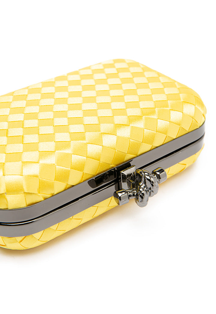 Choice Solid Knot Woven Clutch Bag Yellow