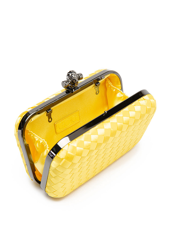Choice Solid Knot Woven Clutch Bag Yellow
