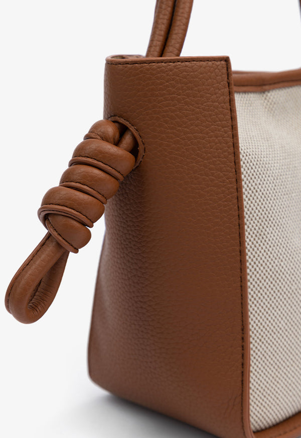 Choice Mini Textured Pu Leather Tote Bag Beige
