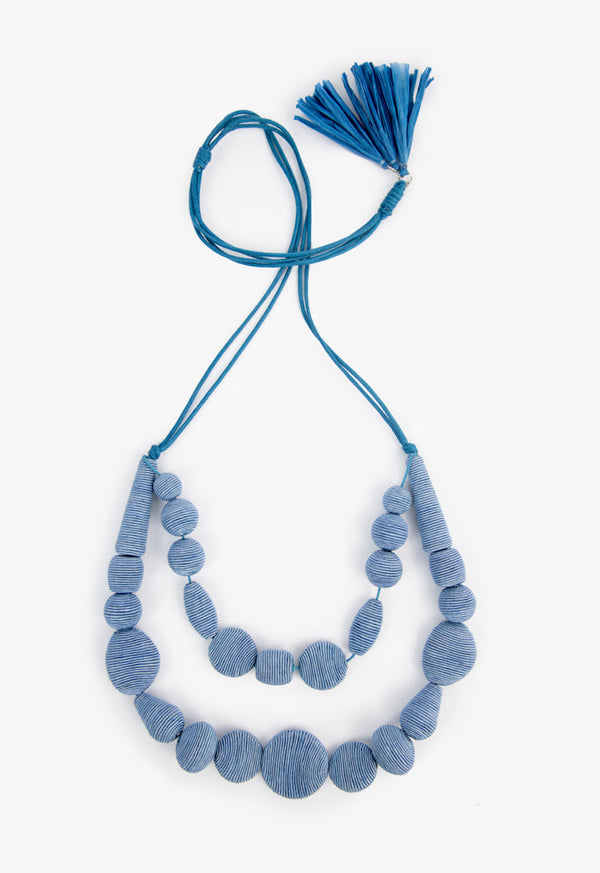 Choice Rope Detail Necklace With Tassel Blue