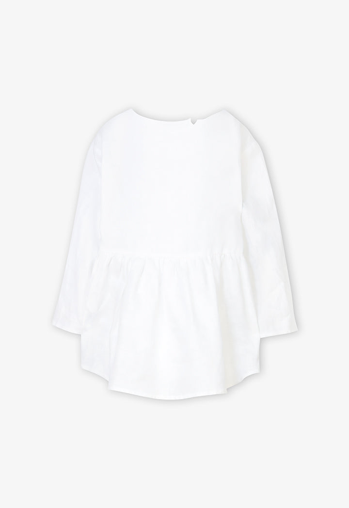 Choice Kids Solid Crew Collar Blouse  Offwhite
