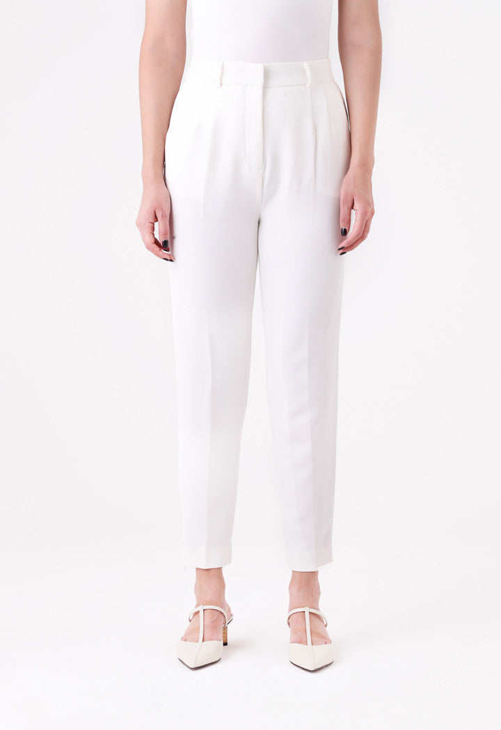 Choice Zipped Cuff Semi Slim Trouser Off White