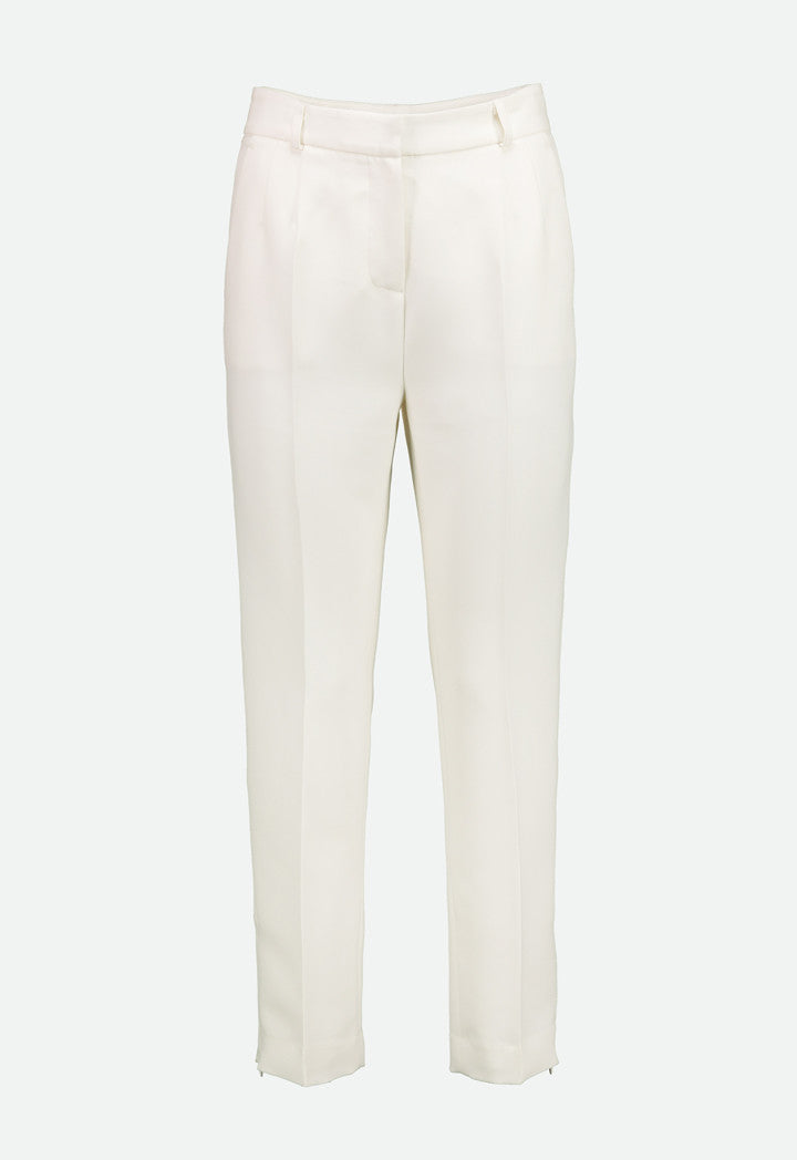 Choice Zipped Cuff Semi Slim Trouser Off White