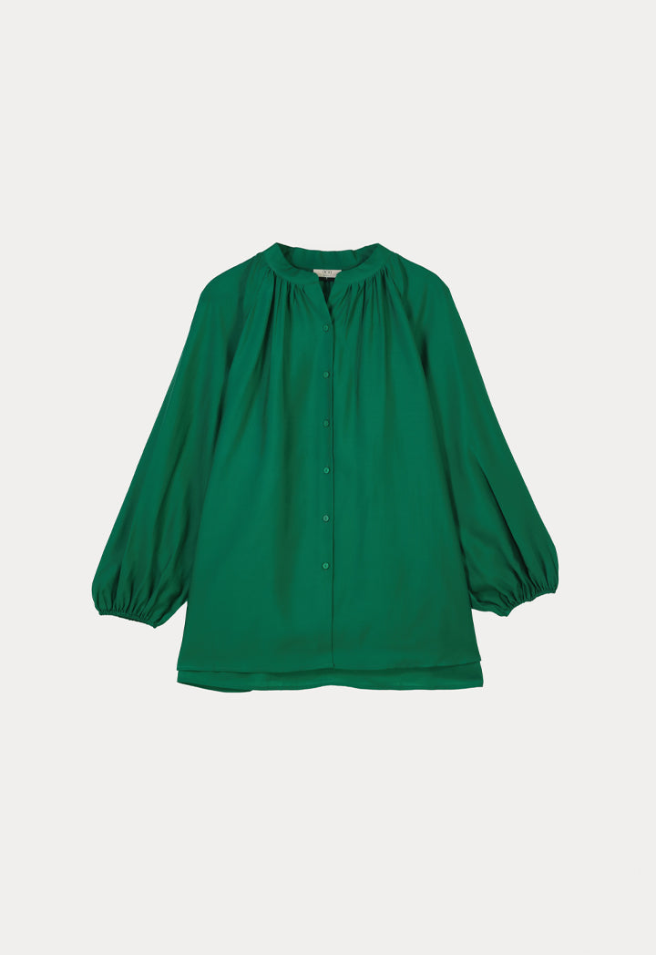 Choice Loose Fit Soft Solid Blouse Green