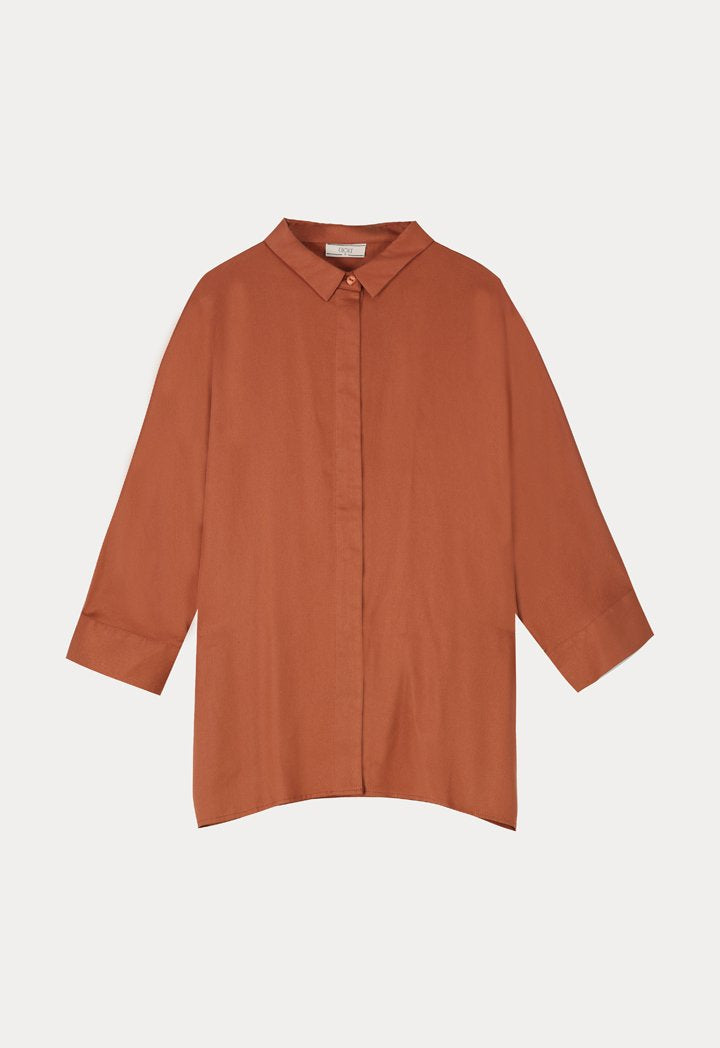 Choice Basics Long Sleeve Comfortable Fit Shirt Terracotta