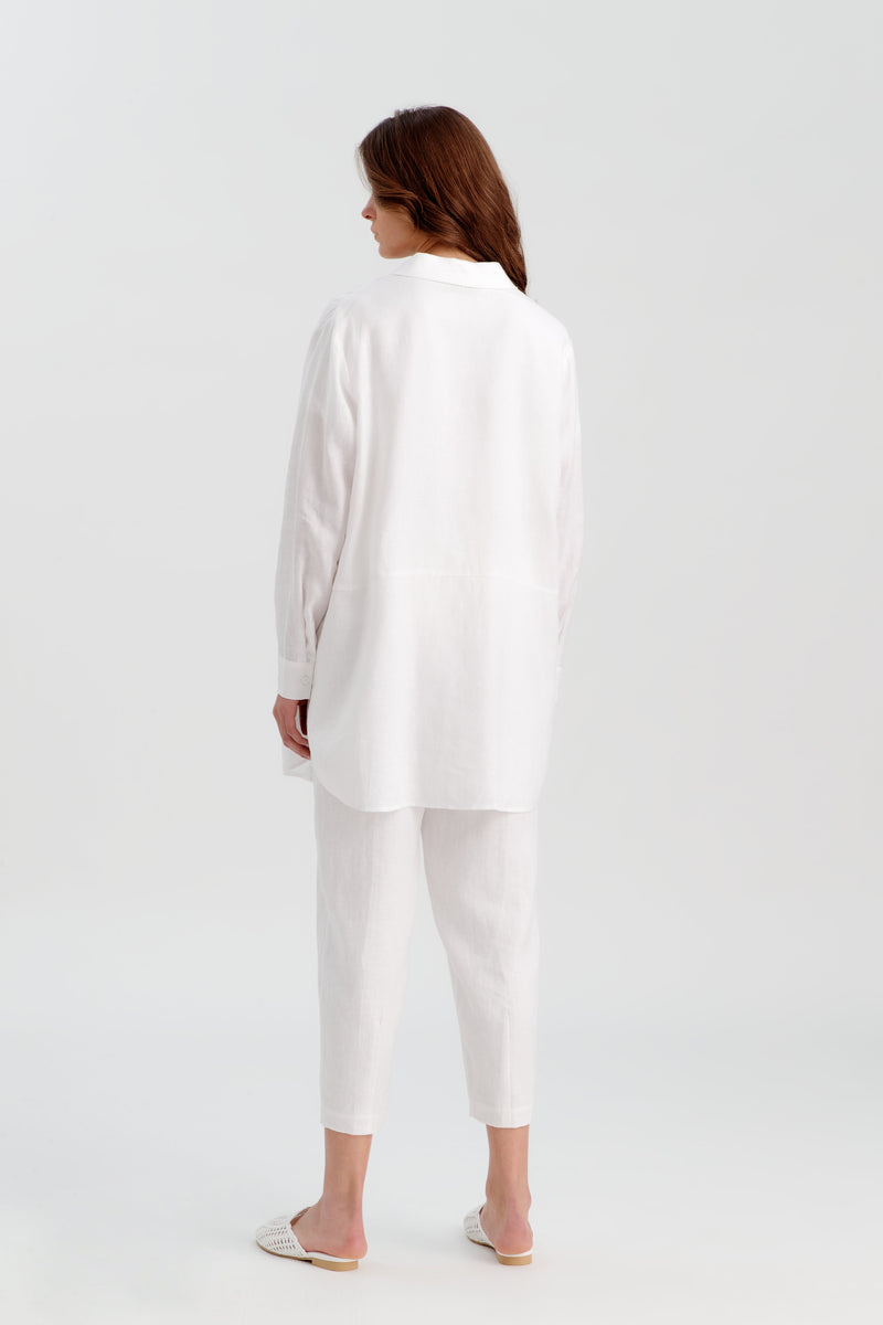 Choice Solid Oversize Shirt With Pockets Off White