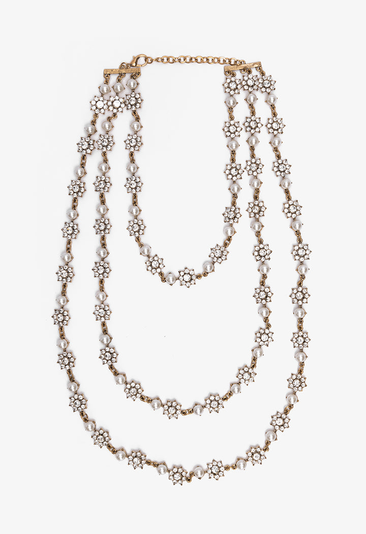 Choice Multistring Embellished Necklace Gold