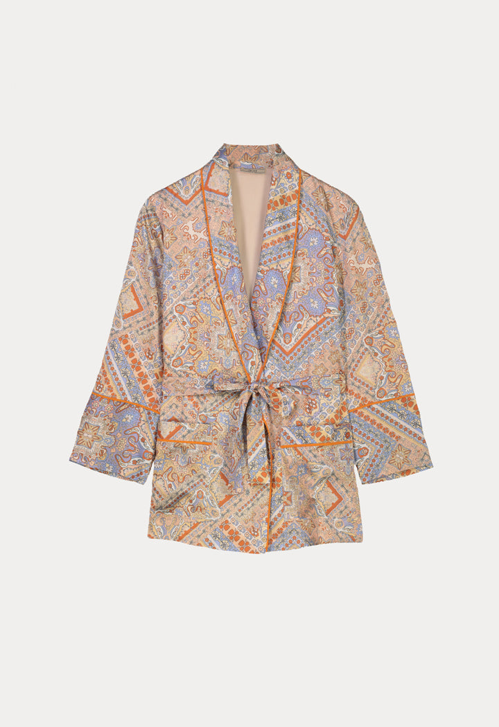 Choice Printed Belted Outerwear Print