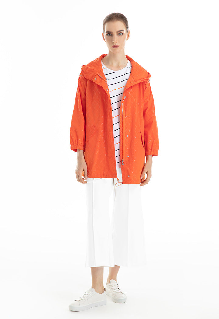 Choice Zip Up Hoodie Jacket Orange