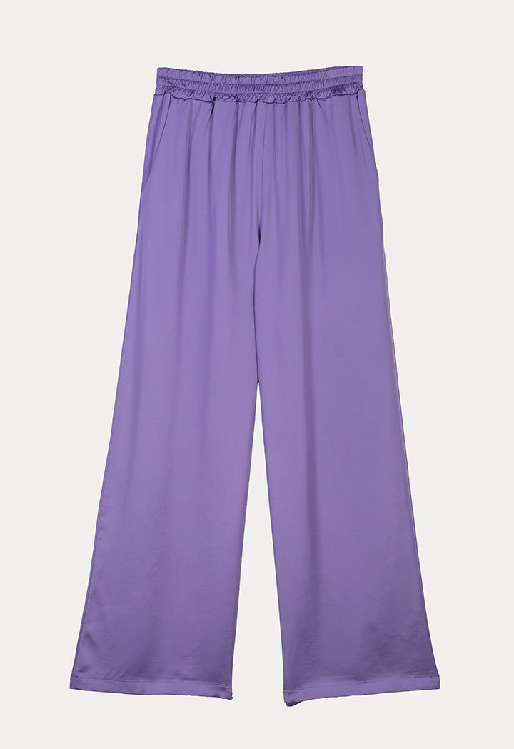 Choice Trendy Elasticated Waistband Pants Purple