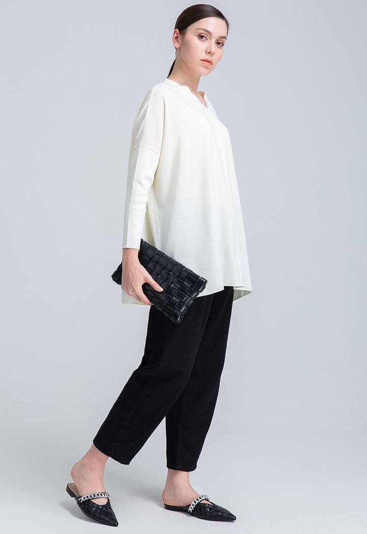 Choice Basic Smart Loose Fit Blouse Off White