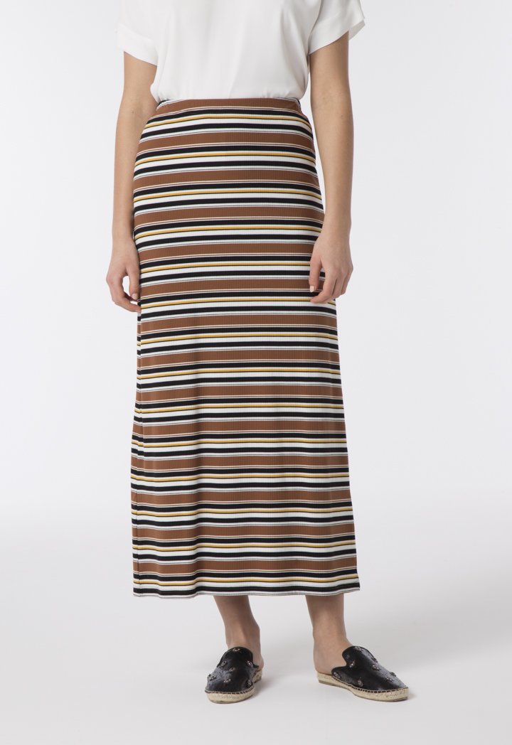 Choice Ribbed Stripes A-Line Skirt Multicolor