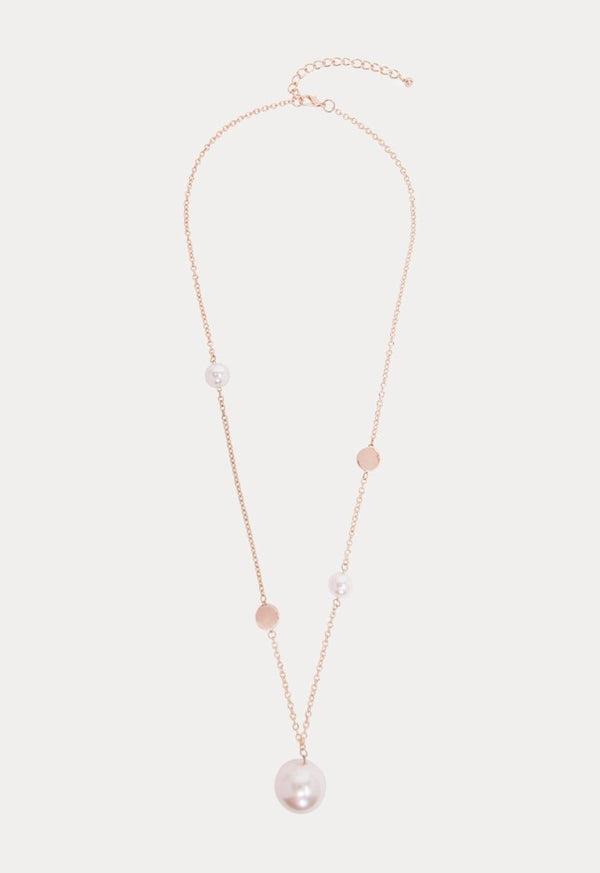 Choice Pearl Charm Chain Necklace Gold - Wardrobe Fashion