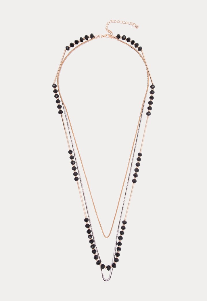 Choice Mixed Multi Chain Necklace Black - Wardrobe Fashion