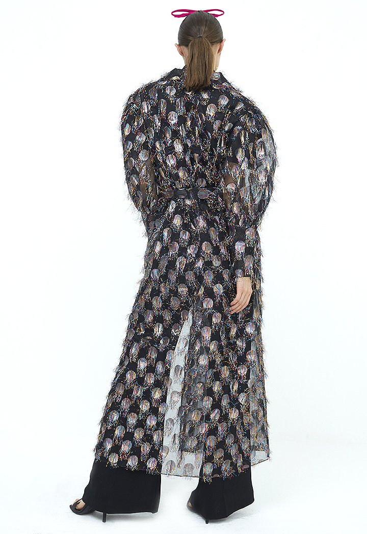 Choice Black Jacquard Kimono Black - Wardrobe Fashion