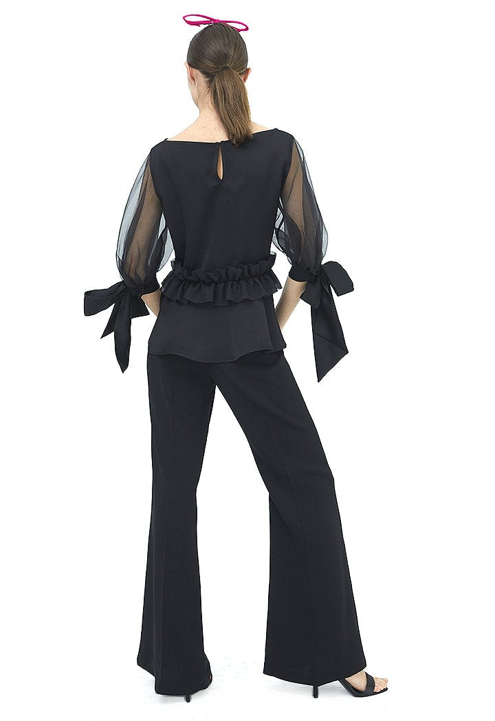 Choice Black Puff Sleeve Blouse Black - Wardrobe Fashion