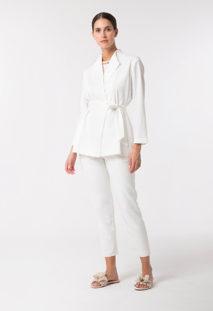 Choice Textured Casual Outerwear Offwhite