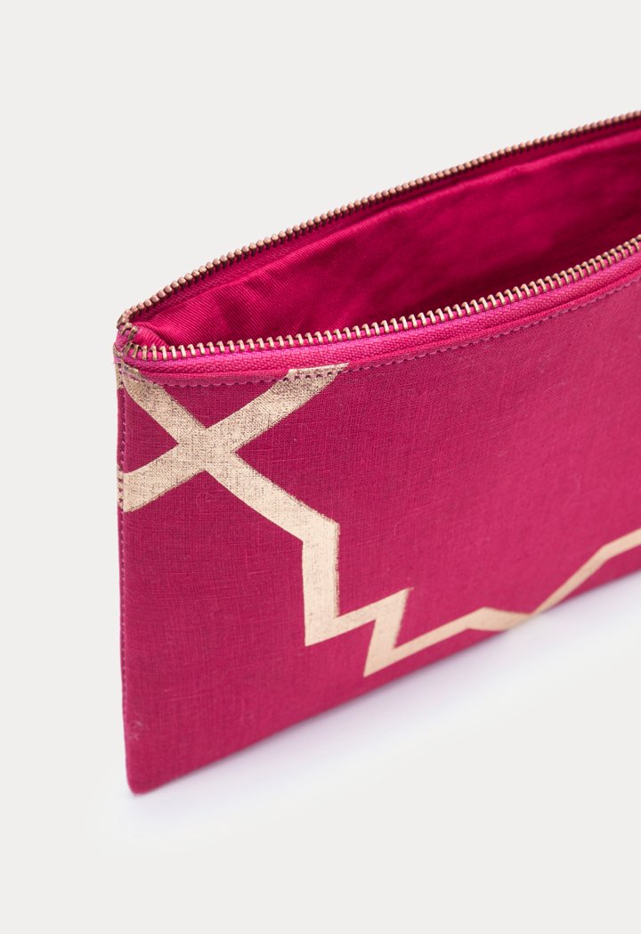 Choice Contrast Geometric Print Pouch Bag Fuchsia - Wardrobe Fashion