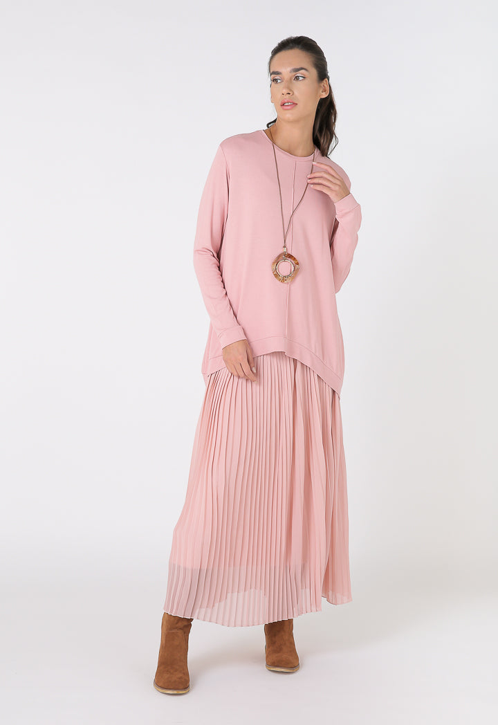 Choice Comfy Knitted Long Sleeve Blouse Blush