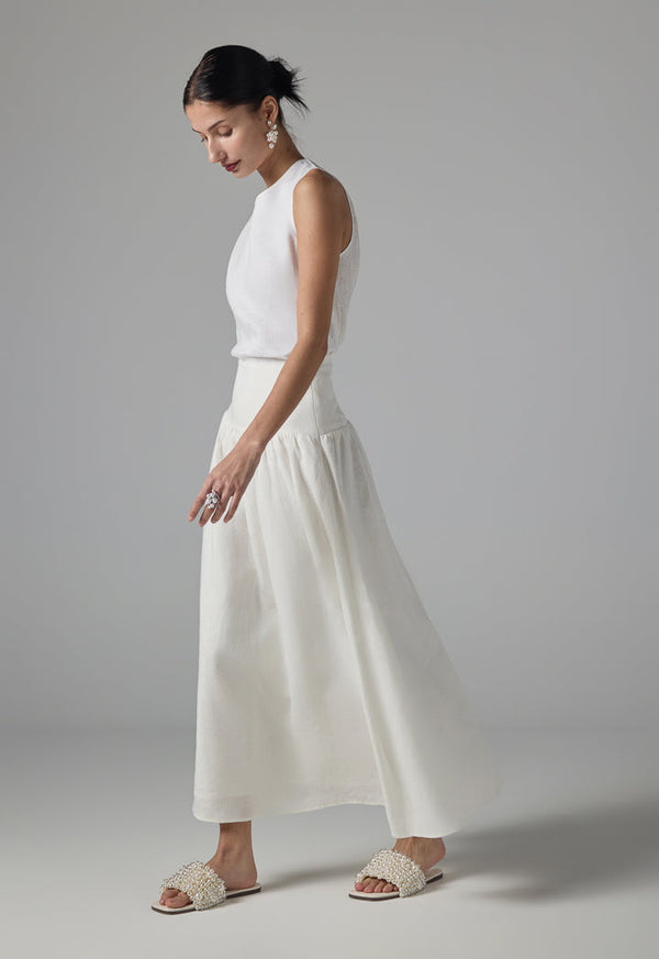 Choice Solid Pleated Skirt - Ramadan Style Off White