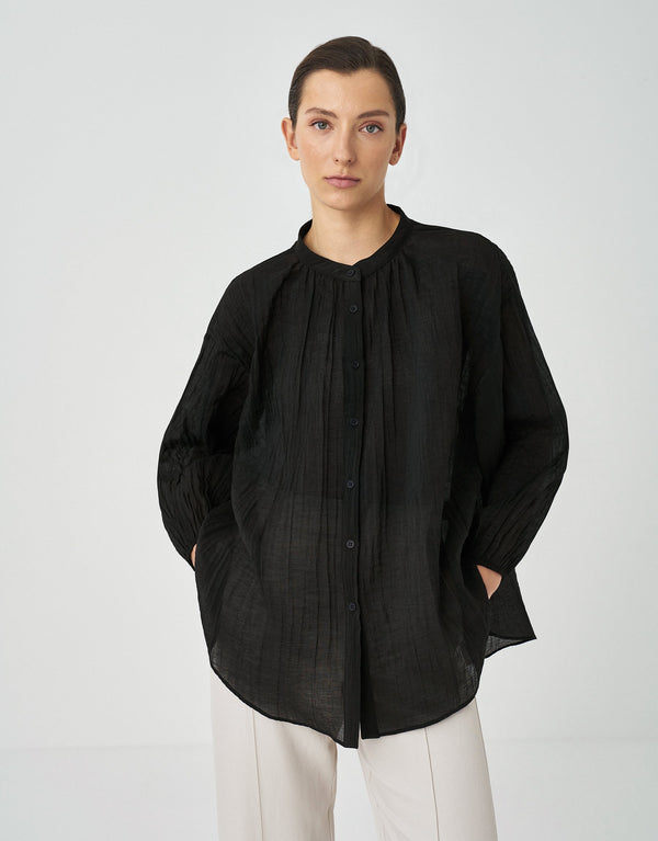 Kk Design Crinkled Loose Fit Shirt Black
