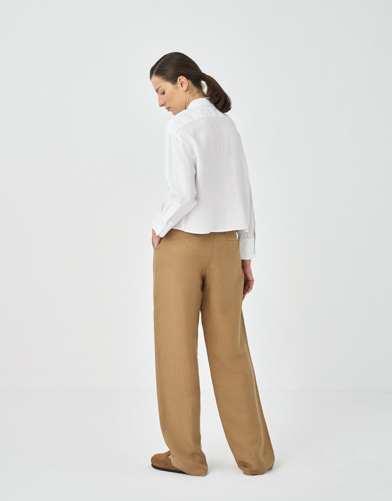 Kk Design Solid Pin Tuck Trousers Camel