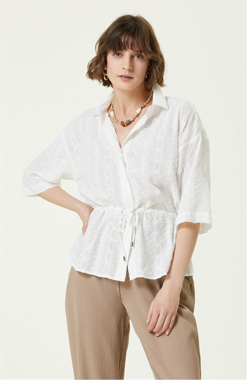 Network Basic Fit Jacquard Shirt White