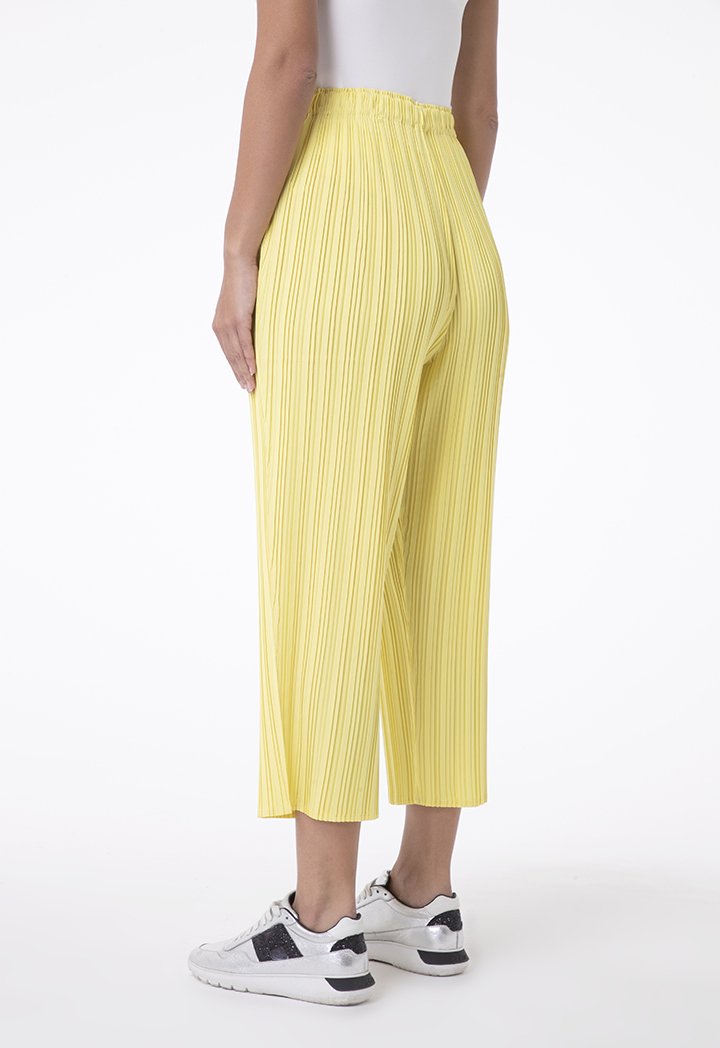Choice Pleated Cropped Pants Yellow
