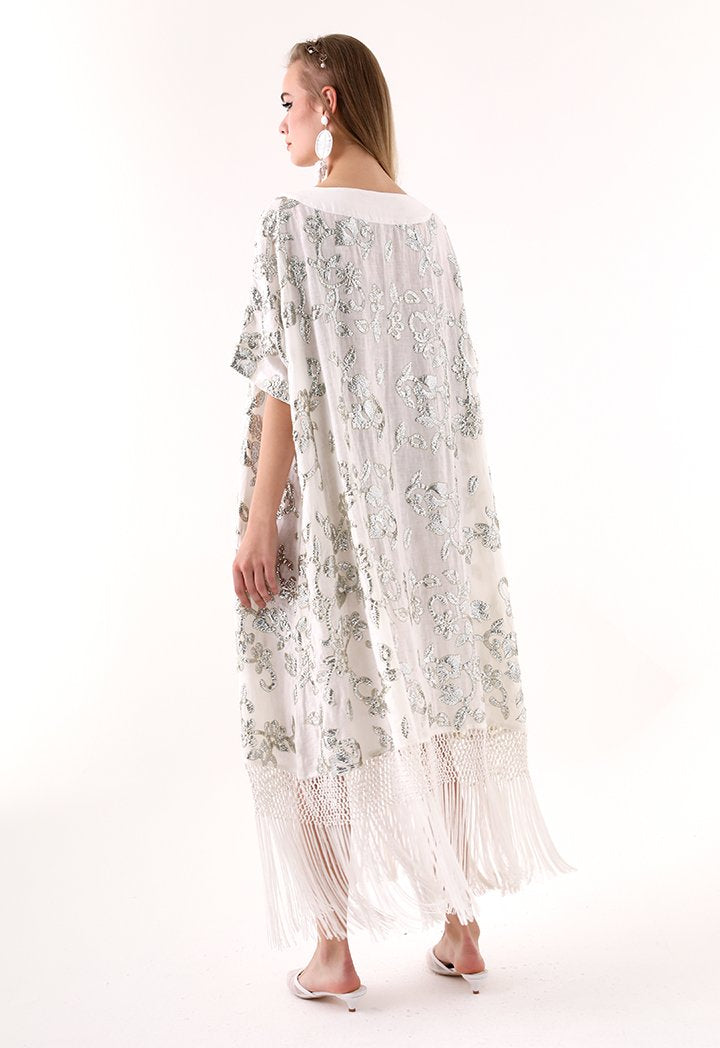 Choice Sequins Embroidery Dress Offwhite - Wardrobe Fashion