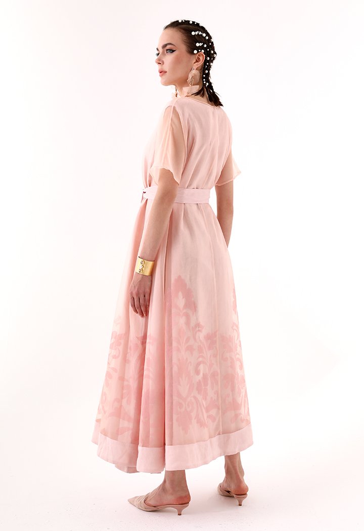 Choice Printed Organza Maxi Dress Blush