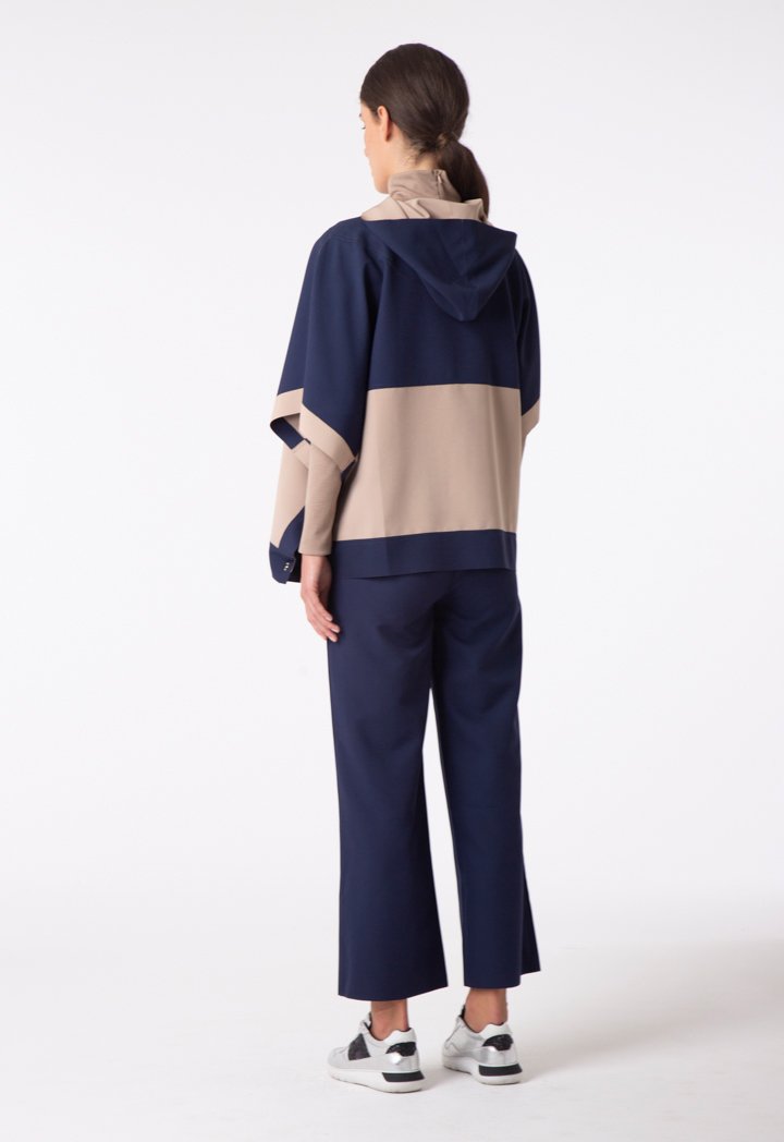 Choice Straight Leg Raw Hem Trouser Navy