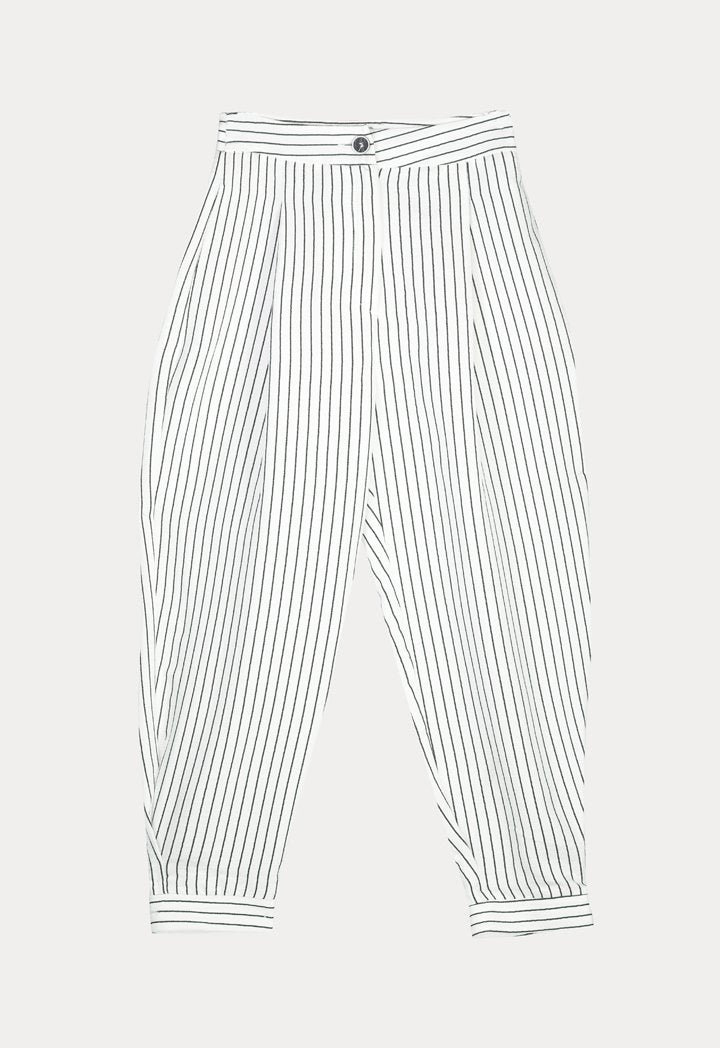 BERRIN Striped High Waist Trouser BONE