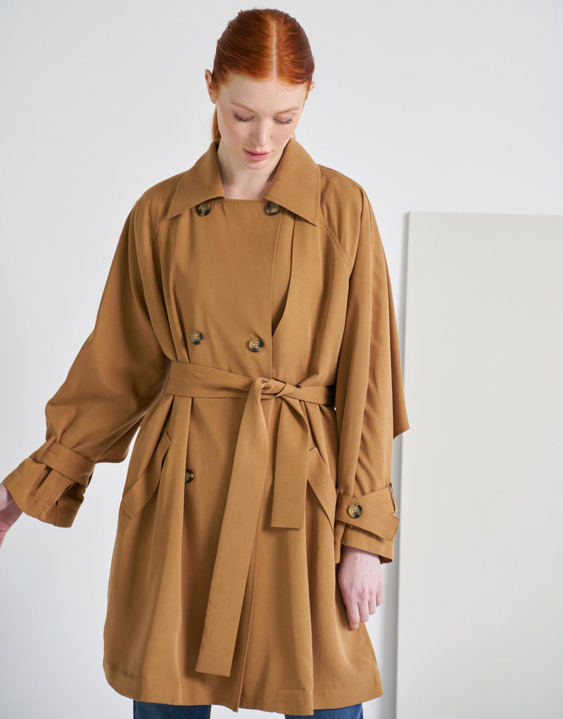 Kkdesign Double Breasted Trench Coat Camel