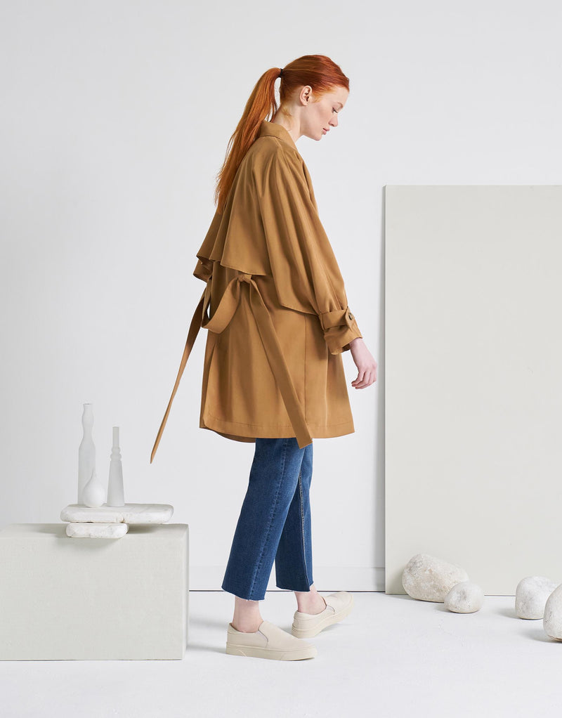Kkdesign Double Breasted Trench Coat Camel