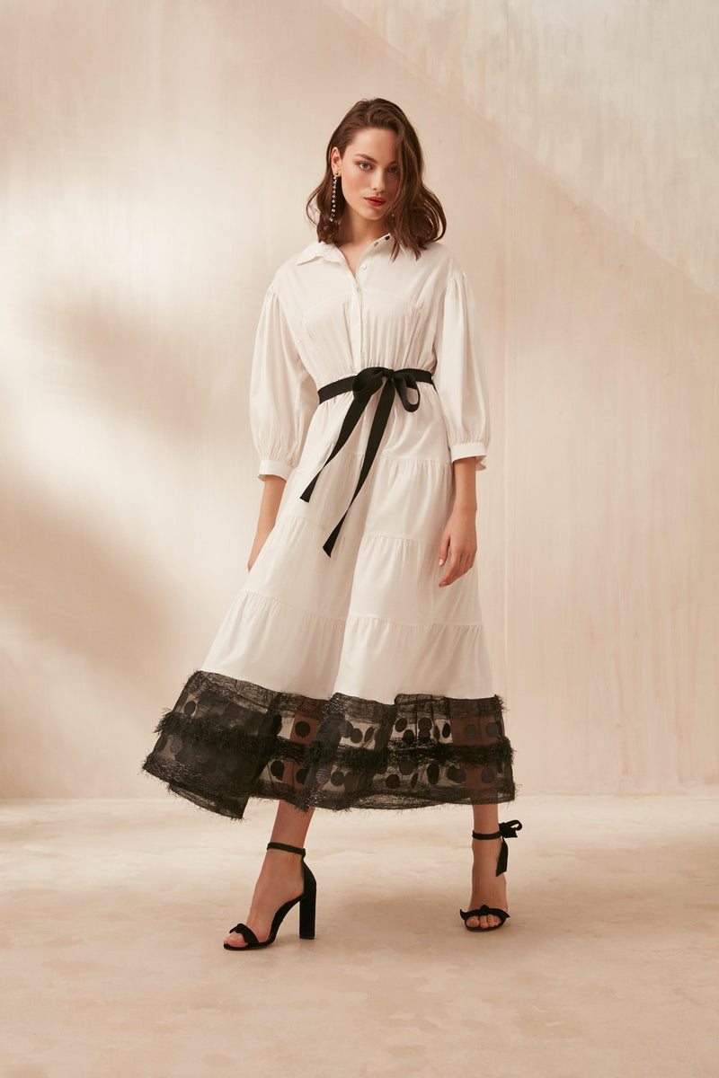 Nocturne Long Pleated Dress